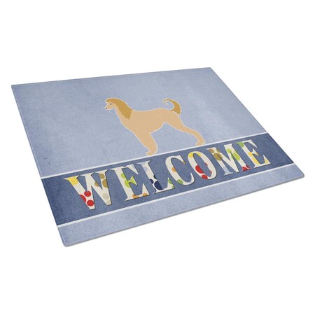 Carolines Treasures Afghan Hound Welcome Glass Cutting Board Large BB5510LCB